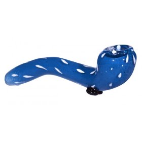 5" Spotted Sherlock Glass Pipe - Blue New