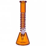 The Gold Mine - 12" Electro Plated Beaker Bong - Iridescent / Amber New