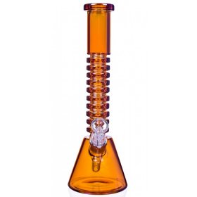 The Gold Mine - 12" Electro Plated Beaker Bong - Iridescent / Amber New