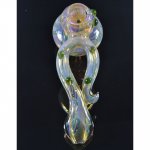 8" Hook Style Hammer Bubbler - Golden Fumed New