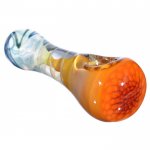 Honeycomb Orange Spinning Tornado Glass Spoon Hand Pipe