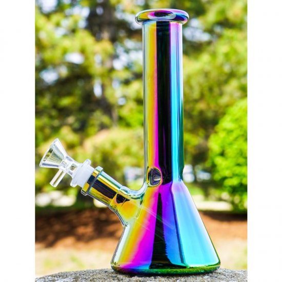 8\" Iridescent Color Change Beaker Bong - Rainbow New