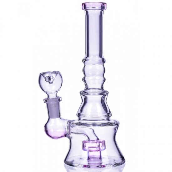 The Apex - 8\" Concave Design Matrix Perc Bong - Pink New