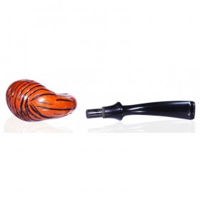5.5" Italian Wooden Pipe - High Polished Ridged New
