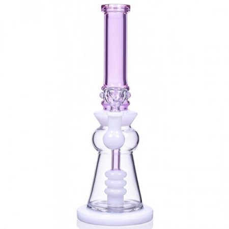 Crafty Smoke - 12" Triple Matrix Perc Bong - Pink New