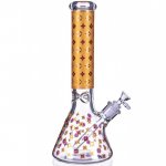 Luxury Louis Fashion Bong - 14" 7MM Thick Beaker Bong - Golden New