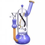 Aquaman's Trident - 8.5" Rotating DNA Perc Bong - Slyme Blue New