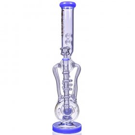 The Missing Alderaan Relic - Lookah? - 18" Barrel Spiral Blast Recycle Ice Glass Bong - American Blue New