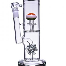 16" Inch Sprinkler Percolator to Circ Ball Perc Bong Glass Water Pipe - 18mm Male Dry Herb Bowl - Black New