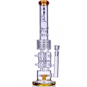 The Venus - Lookah? - 20" Sprinkler Perc To Honeycomb Barrel Perc - Amber New