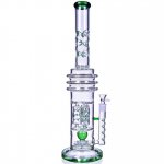 Smoke Runner - 22" Triple Chamber w/ Sprinkler Perc Bong - Green New