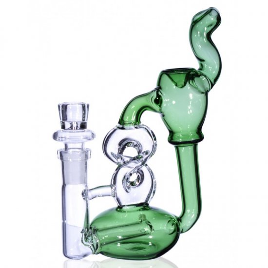 7\" DNA Helix Twist Recycler - Green New