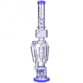 The Imperial - Lookah? - 23" Sprinkler Perc to Triple Honeycomb Chamber Bong - Milky Blue New