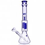 14" Coil Bong With Beaker Bottom Water Pipe - Marble Accents - Blue New
