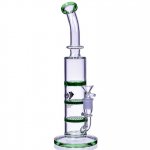 Tower Of Smoke - Diamond Glass? - 12" Double Honeycomb To Turbine Perc Bong - Green New