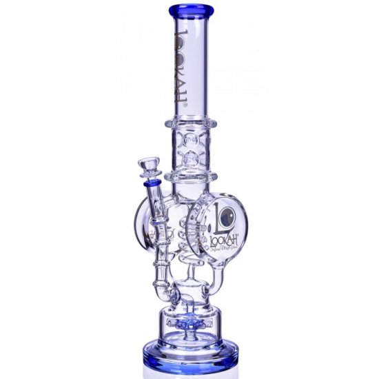 Smoke Reviver - Lookah? - 18\" Coil Perc To Sprinkler Perc Bong - New Blue New