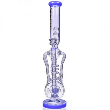 The Missing Alderaan Relic - Lookah? - 18" Barrel Spiral Blast Recycle Ice Glass Bong - American Blue New