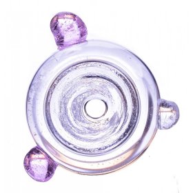 Smoking Accessories 14mm Dry Male Glass Bowl With Pink Accent - Dry Herb New