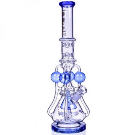 The Amazonian Trophy - LOOKAH PLATINUM SERIES - 19" SMOKING BONG WITH 4 CIRCULAR CHAMBER RECYCLER AND SPRINKLER MUSHROOM PERC Clear Black New