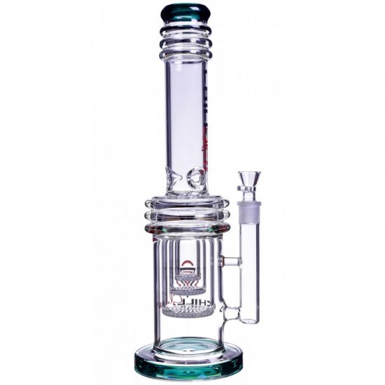 Chill Glass 17\" Bong with Triple Honeycomb Percs Very Thick and Heavy - Teal New