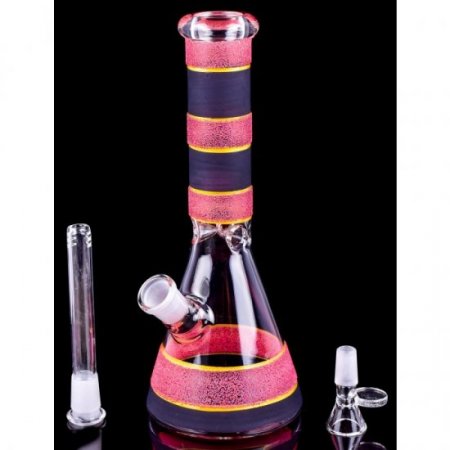 Cotton Candy - 10" Dual Frosted Color Beaker Bong - Red New