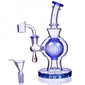 SpikeyBall Smoke - 8" Tilted Globe Design Matrix Perc Bong New