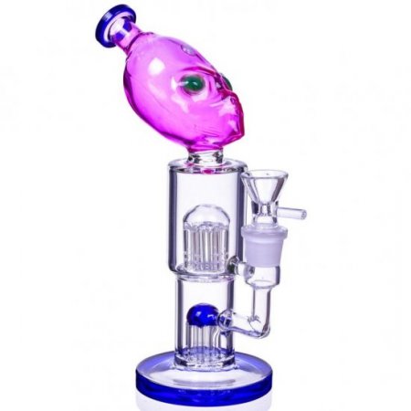 Neytiri Da Alien - 10" Double Tree Perc Cylinder Bong New