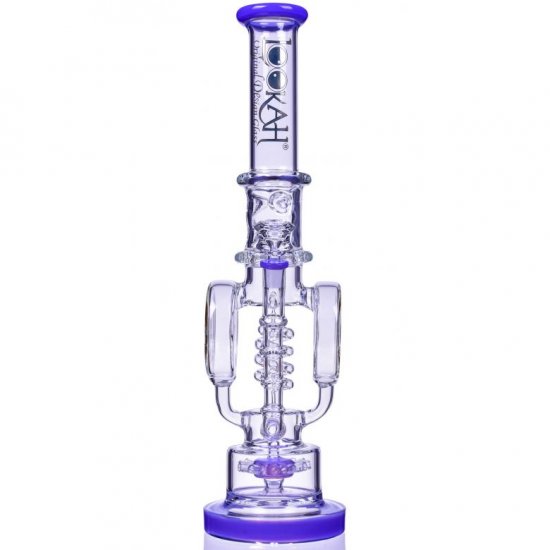 Smoke Reviver - Lookah? - 18\" Coil Perc To Sprinkler Perc Bong - Purple New