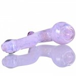 5" Fritted Sherlock Glass Pipe - Pink Slyme New