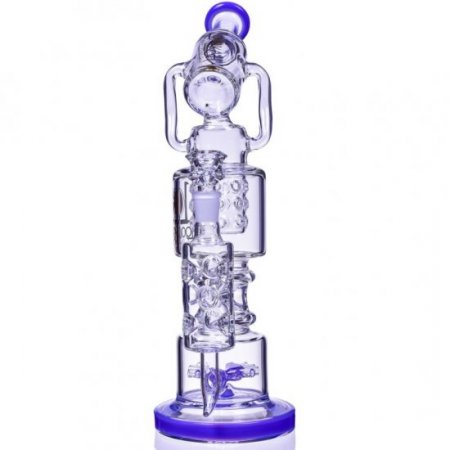 Smoke Slasher - Lookah? - 16" Sprinkler Perc Recycler Bong - Purple New