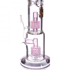 16" Inline Circ Perc to Stereo Domed ShowerHead - Pink New