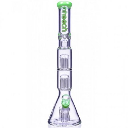 Hulk's Pipe - Cheech Glass - 19" Triple Tree Perc Beaker Base Bong - Slyme New