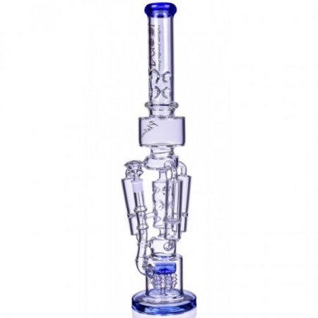 The Imperial - Lookah? - 23" Sprinkler Perc to Triple Honeycomb Chamber Bong - Ice Blue New