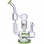 God of Nature - Lookah? - 13" Coil Perc to Honeycomb Perc Bong - New Green New