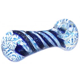 4" Swirl Dichroic Pipe - Dichro Blue New