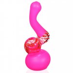 6" Mini Frosted Bubbler Pipe - Pink New