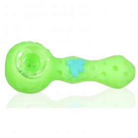 Stratus - 4" Silicone Glow in The Dark Hand Pipe With Honey Comb Design New