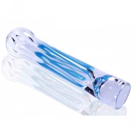 3" Striped Chillum - Blue N White New