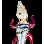 Smoking Lizard - 6" Animal Glass pipe - Silver Fumed New