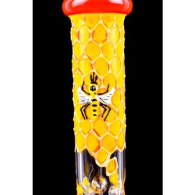Firebee's - 11" Honeycomb Glow In The Dark Beaker Bong New