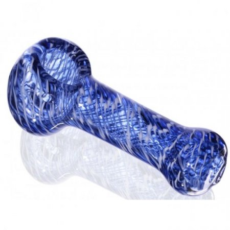 3" Hypnotic Glass Spoon Pipe - Blue New