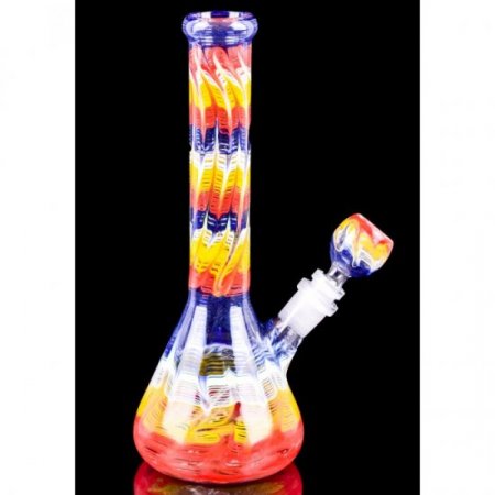 Hot Smoke - 10" Colorful Pattern Beaker Bong New