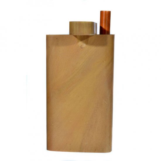 Fancy Wooden Dugout One Hitter Box - Includes Cig Pipe - Light Maple New