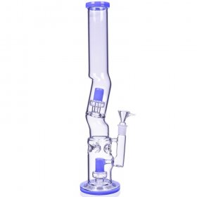 The Splasher - 18" Double Matrix Perc Zong Bong - Sky Blue New