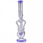 The Missing Alderaan Relic - Lookah Platinum Series Bong - 18" Barrel Spiral Blast Recycle Ice Glass Bong - Slime Purple New