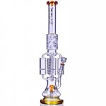 Strange Smoke - Lookah? - 20" Sprinkler Perc And Quad Honeycomb Bong - Amber New