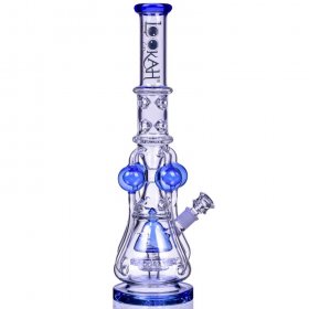 The Amazonian Trophy - LOOKAH PLATINUM SERIES - 19" SMOKING BONG WITH 4 CIRCULAR CHAMBER RECYCLER AND SPRINKLER MUSHROOM PERC - Sky Blue New