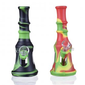 The Liberty Bell Portable Silicone Glass Hybrid Bong with 14mm Glass bowl New