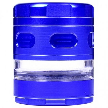 The Avatar - Chromium Crusher? - Precision Four-Part Glass Hybrid Grinder - 63MM - Blue New