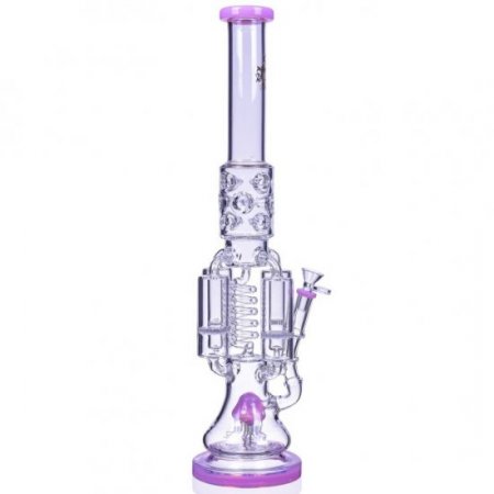 Chamber's of Secrets - SMOQ Glass - 22" Quad Honeycomb to Sprinkler Perc Bong - Pink New